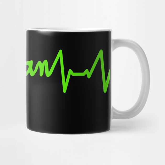 Vegan Heartbeat - Fluorescent Green by SeaAndLight